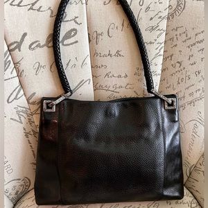 Vintage Brighton Black Pebbled Leather Shoulder Bag